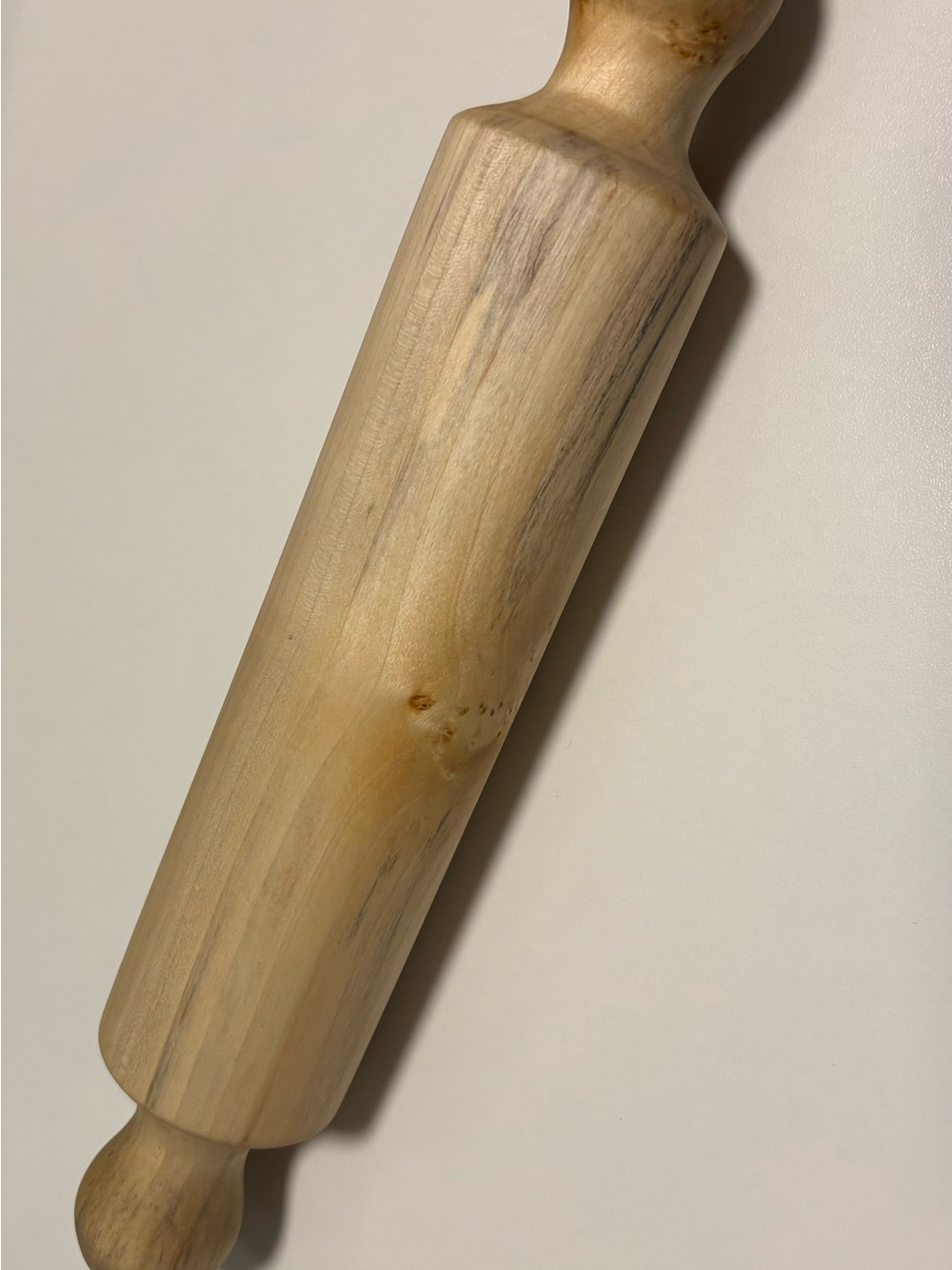 Natural Beech Wood Rolling Pin - Smooth Light Wood Finish